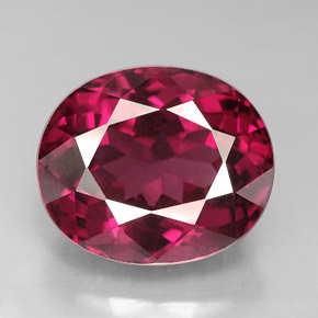 Granada rodolita vermelho natural 9,82ct, corte oval, VS
