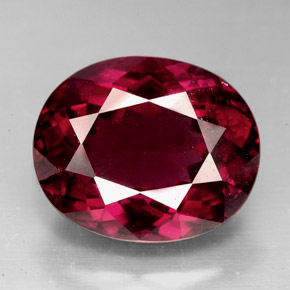 Granada rodolita vermelho natural 9,88ct, corte oval, VS