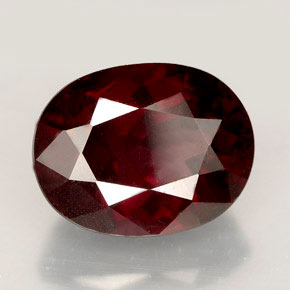 Granada rodolita vermelho natural 6,97ct, corte oval, VS