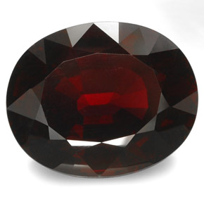 Granada rodolita vermelho natural 96,96ct, corte oval, VVS