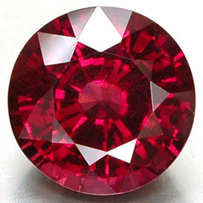 Granada rodolita vermelho natural 7,93ct, corte redondo, VS