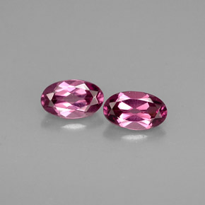 Pedras preciosas de granada rodolita rosa natural de  ct, corte oval, VVS-VS