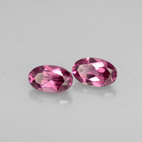 Pedras preciosas de granada rodolita rosa natural de  ct, corte oval, VVS-VS