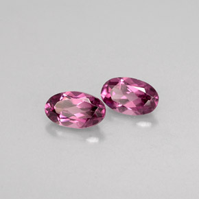 Pedras preciosas de granada rodolita rosa natural de  ct, corte oval, VVS-VS