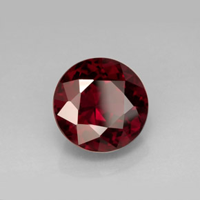 Granada rodolita vermelho natural 6,59ct, corte redondo, VS