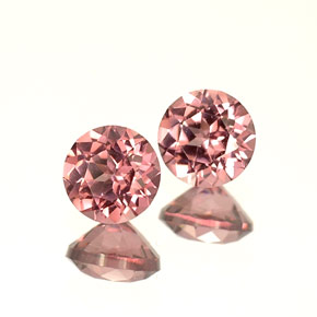 Pedras preciosas de granada rodolita rosa natural de  ct, corte redondo, VVS-VS