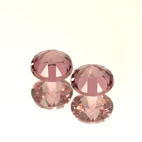 Pedras preciosas de granada rodolita rosa natural de  ct, corte redondo, VVS-VS