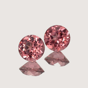 Pedras preciosas de granada rodolita rosa natural de  ct, corte redondo, VVS-VS