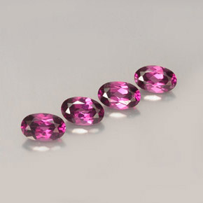 Pedras preciosas de granada rodolita rosa natural de  ct, corte oval, VVS-VS