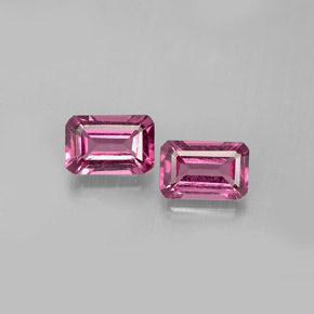 Pedras preciosas de granada rodolita rosa natural de  ct, corte esmeralda, VVS-VS