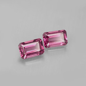 Pedras preciosas de granada rodolita rosa natural de  ct, corte esmeralda, VVS-VS