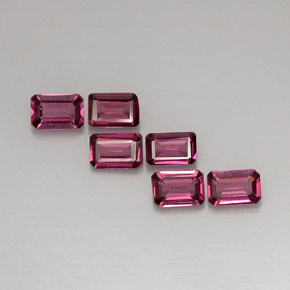 Pedras preciosas de granada rodolita rosa natural de  ct, corte esmeralda, VVS-VS