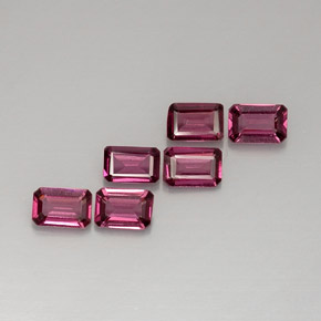 Pedras preciosas de granada rodolita rosa natural de  ct, corte esmeralda, VVS-VS