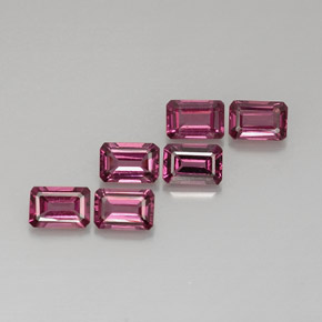 Pedras preciosas de granada rodolita rosa natural de  ct, corte esmeralda, VVS-VS