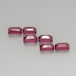 Pedras preciosas de granada rodolita rosa natural de  ct, corte esmeralda, VVS-VS