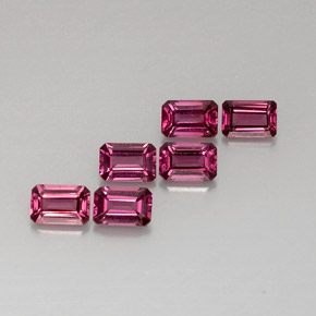 Pedras preciosas de granada rodolita rosa natural de  ct, corte esmeralda, VVS-VS