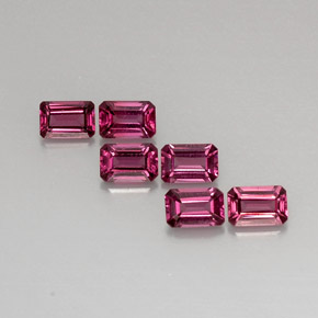 Pedras preciosas de granada rodolita rosa natural de  ct, corte esmeralda, VVS-VS