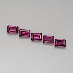 Pedras preciosas de granada rodolita rosa natural de  ct, corte esmeralda, VVS-VS