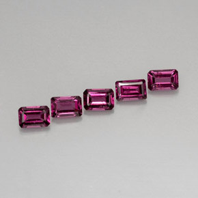 Pedras preciosas de granada rodolita rosa natural de  ct, corte esmeralda, VVS-VS