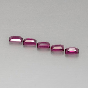 Pedras preciosas de granada rodolita rosa natural de  ct, corte esmeralda, VVS-VS