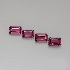 Pedras preciosas de granada rodolita rosa natural de  ct, corte esmeralda, VVS-VS