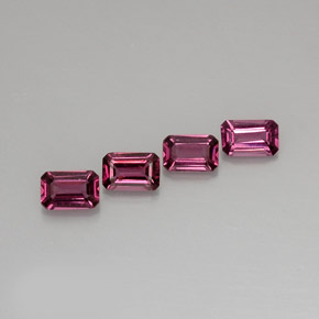 Pedras preciosas de granada rodolita rosa natural de  ct, corte esmeralda, VVS-VS