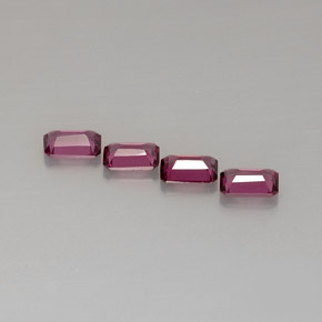 Pedras preciosas de granada rodolita rosa natural de  ct, corte esmeralda, VVS-VS