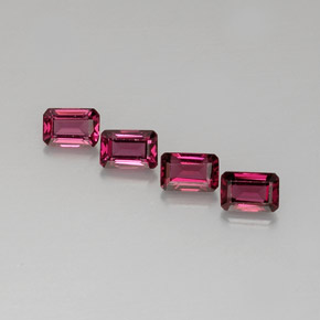 Pedras preciosas de granada rodolita rosa natural de  ct, corte esmeralda, VVS-VS