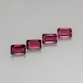 Pedras preciosas de granada rodolita rosa natural de  ct, corte esmeralda, VVS-VS