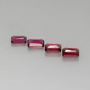 Pedras preciosas de granada rodolita rosa natural de 3,39 ct, corte esmeralda, VVS-VS