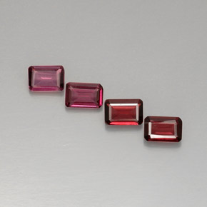 Pedras preciosas de granada rodolita rosa natural de  ct, corte esmeralda, VVS-VS