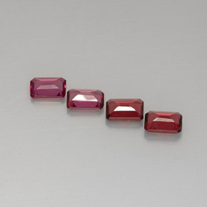 Pedras preciosas de granada rodolita rosa natural de  ct, corte esmeralda, VVS-VS