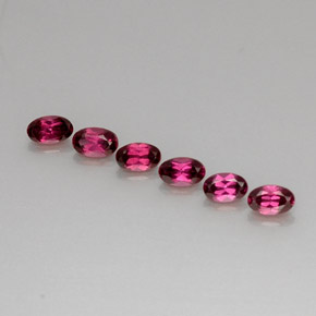 Pedras preciosas de granada rodolita vermelho natural de  ct, corte oval, VS