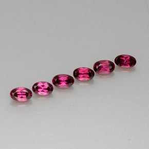 Pedras preciosas de granada rodolita vermelho natural de  ct, corte oval, VS