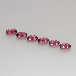 Pedras preciosas de granada rodolita vermelho natural de  ct, corte oval, VS
