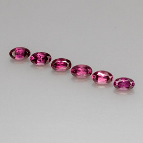 Pedras preciosas de granada rodolita vermelho natural de  ct, corte oval, VS