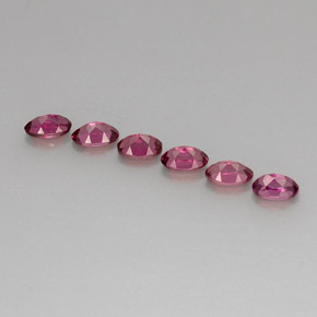 Pedras preciosas de granada rodolita vermelho natural de  ct, corte oval, VS
