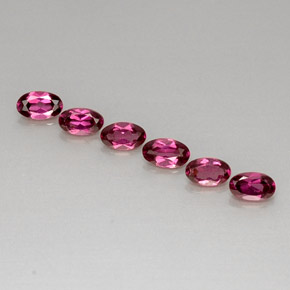 Pedras preciosas de granada rodolita vermelho natural de  ct, corte oval, VVS-VS