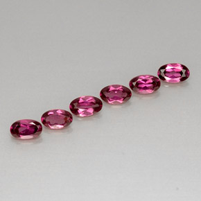 Pedras preciosas de granada rodolita vermelho natural de  ct, corte oval, VVS-VS