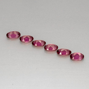 Pedras preciosas de granada rodolita vermelho natural de  ct, corte oval, VVS-VS