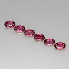 Pedras preciosas de granada rodolita vermelho natural de  ct, corte oval, VVS-VS