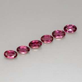 Pedras preciosas de granada rodolita vermelho natural de  ct, corte oval, VVS-VS