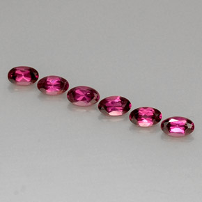 Pedras preciosas de granada rodolita vermelho natural de  ct, corte oval, VVS-VS