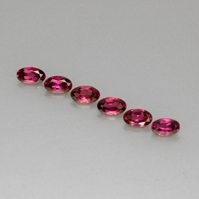 Pedras preciosas de granada rodolita vermelho natural de  ct, corte oval, VVS-VS