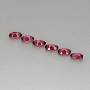 Pedras preciosas de granada rodolita vermelho natural de  ct, corte oval, VVS-VS