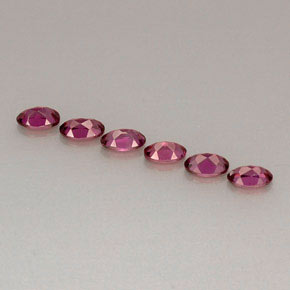 Pedras preciosas de granada rodolita vermelho natural de  ct, corte oval, VVS-VS