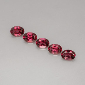 Pedras preciosas de granada rodolita vermelho natural de  ct, corte oval, VVS-VS