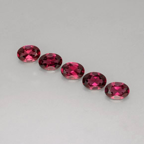 Pedras preciosas de granada rodolita vermelho natural de  ct, corte oval, VVS-VS