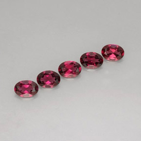 Pedras preciosas de granada rodolita vermelho natural de  ct, corte oval, VVS-VS