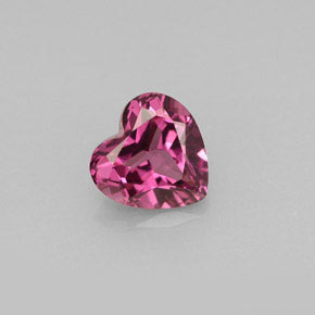Granada rodolita rosa natural 1,50ct, formato de coração, VVS-VS